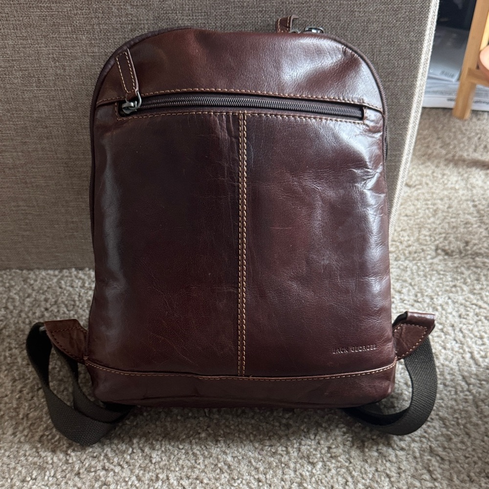 Brown Leather Backpack